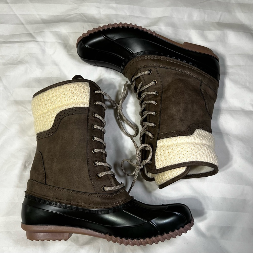 Magellan Outdoors Waterproof Duck Boots Women's 11B Sweater Collar FFS4057 - Picture 2 of 10